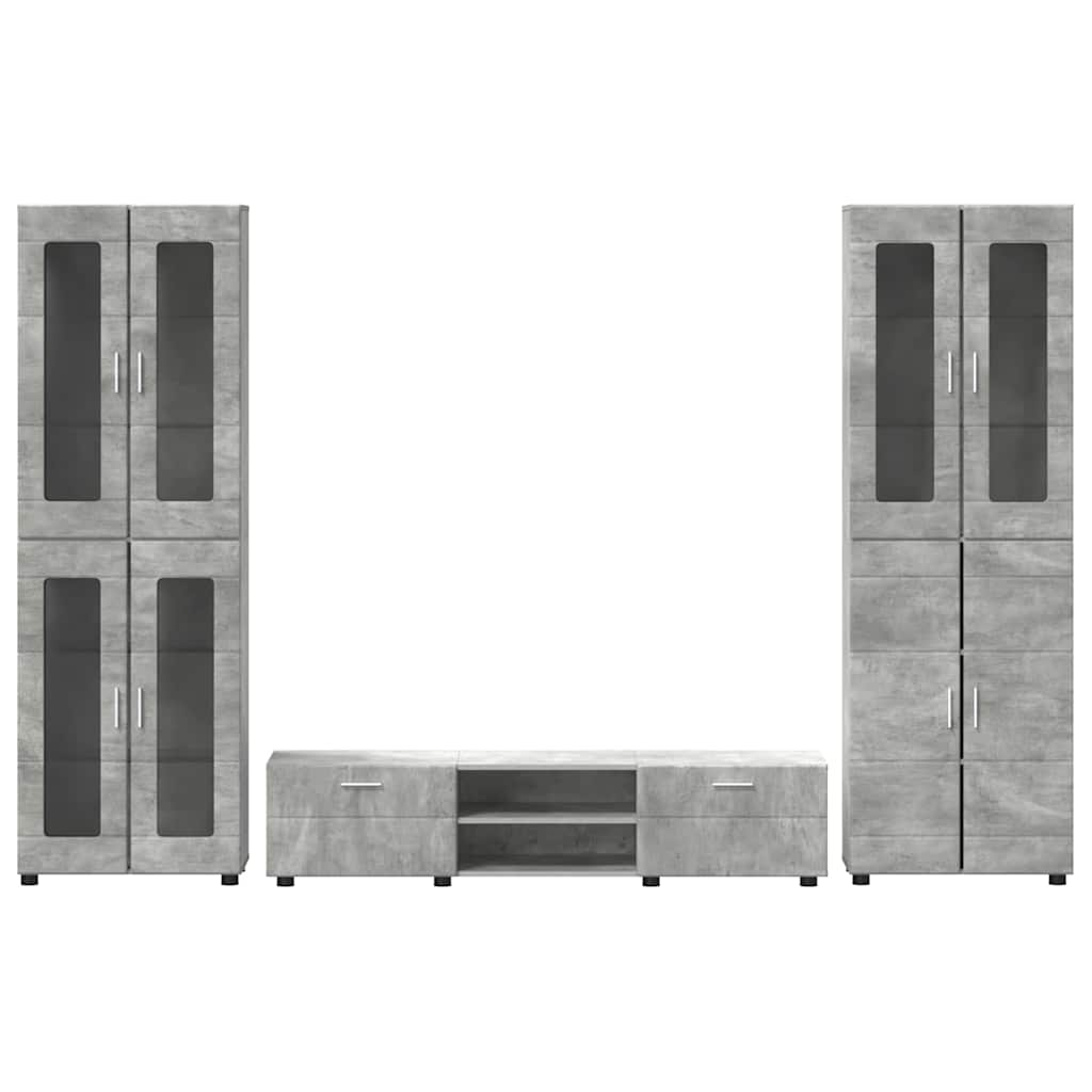 vidaXL TV Cabinet Set FLORIN 3 pcs Concrete Grey Engineered Wood