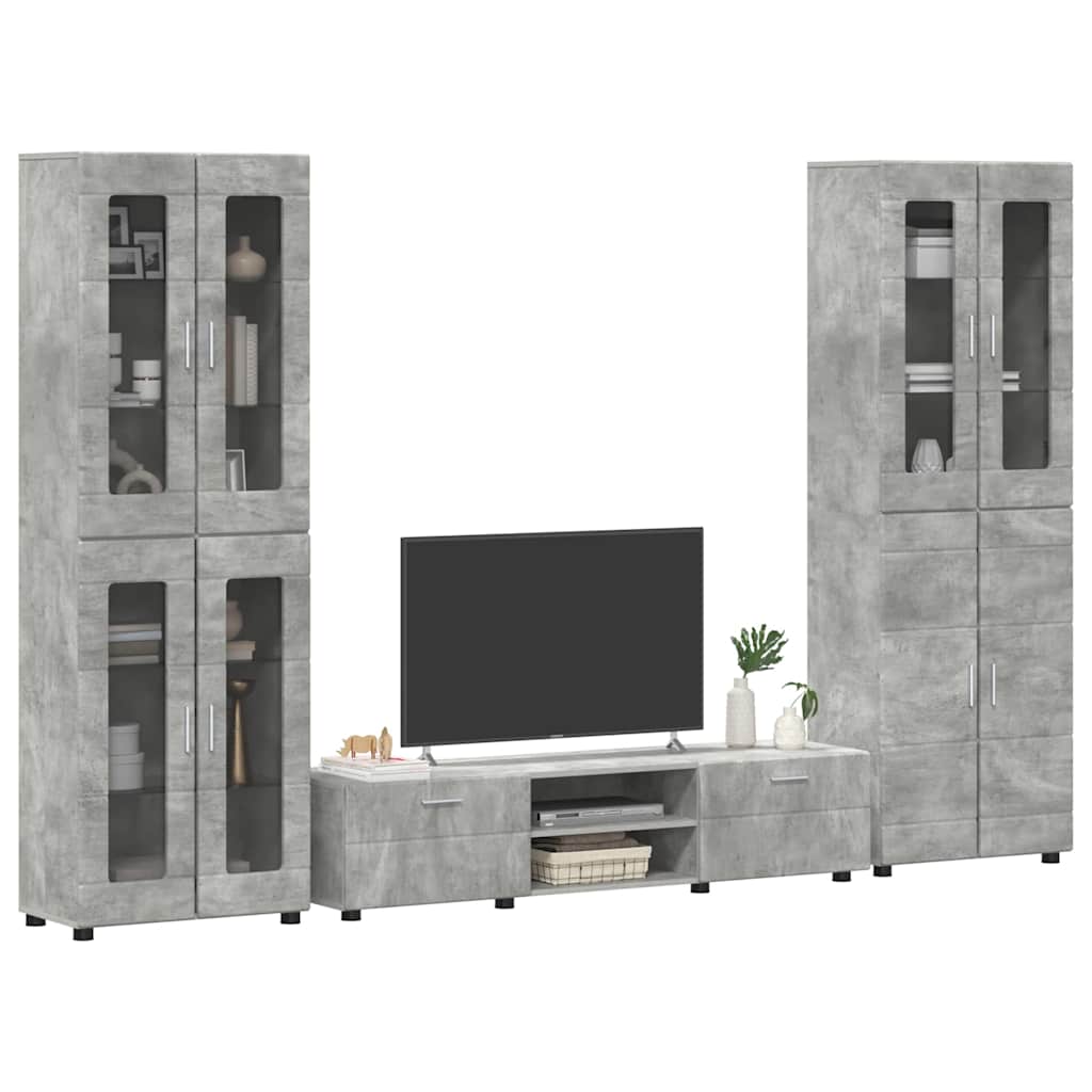 vidaXL TV Cabinet Set FLORIN 3 pcs Concrete Grey Engineered Wood