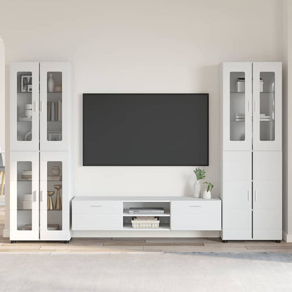 vidaXL TV Cabinet Set FLORIN 3 pcs High Gloss White Engineered Wood