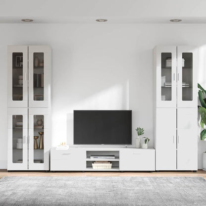 vidaXL TV Cabinet Set FLORIN 3 pcs High Gloss White Engineered Wood