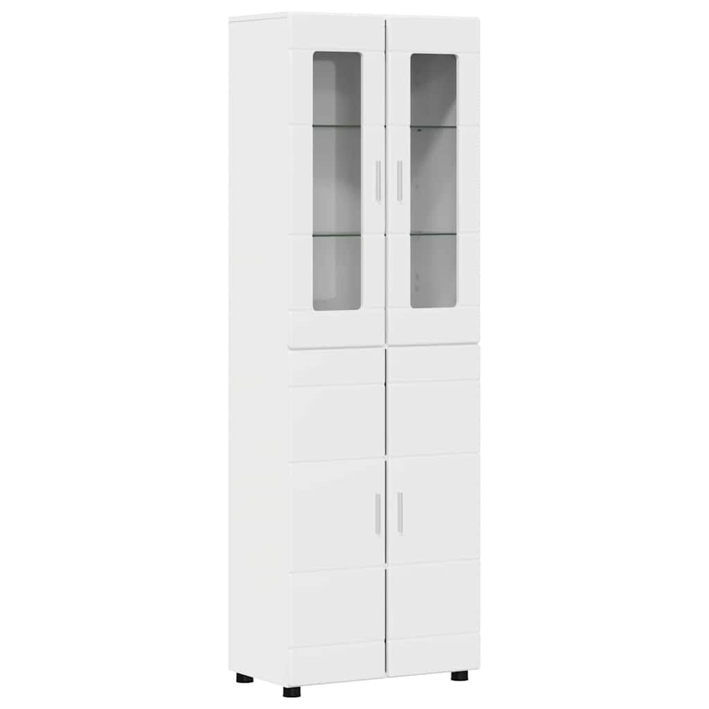 vidaXL TV Cabinet Set FLORIN 3 pcs High Gloss White Engineered Wood