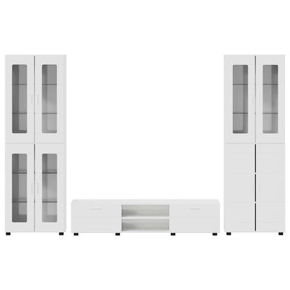 vidaXL TV Cabinet Set FLORIN 3 pcs High Gloss White Engineered Wood