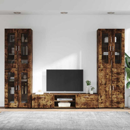 vidaXL TV Cabinet Set FLORIN 3 pcs Smoked Oak Engineered Wood
