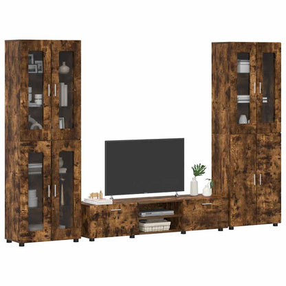 vidaXL TV Cabinet Set FLORIN 3 pcs Smoked Oak Engineered Wood