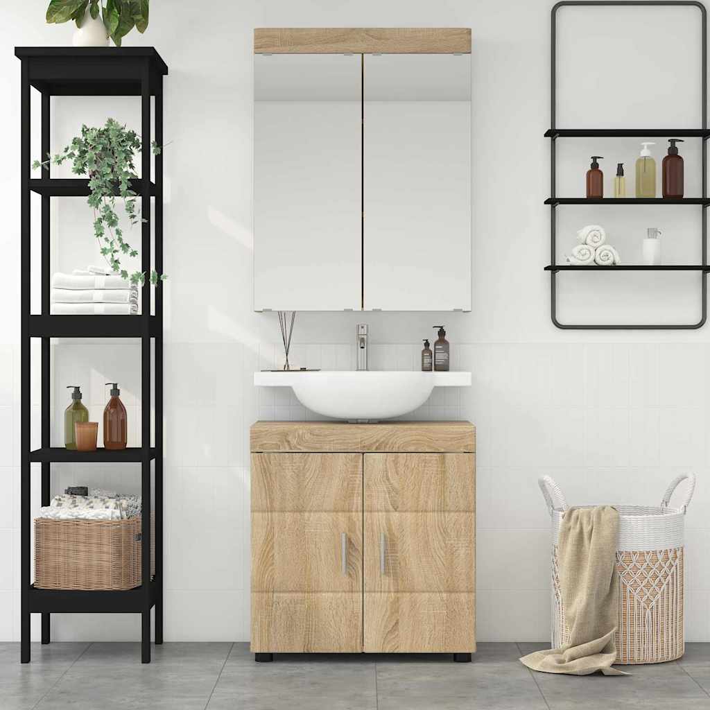 vidaXL Bathroom Furniture Set TULUM Sonoma Oak Engineered Wood