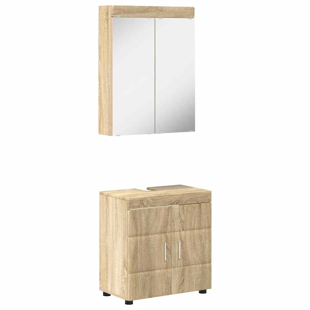 vidaXL Bathroom Furniture Set TULUM Sonoma Oak Engineered Wood