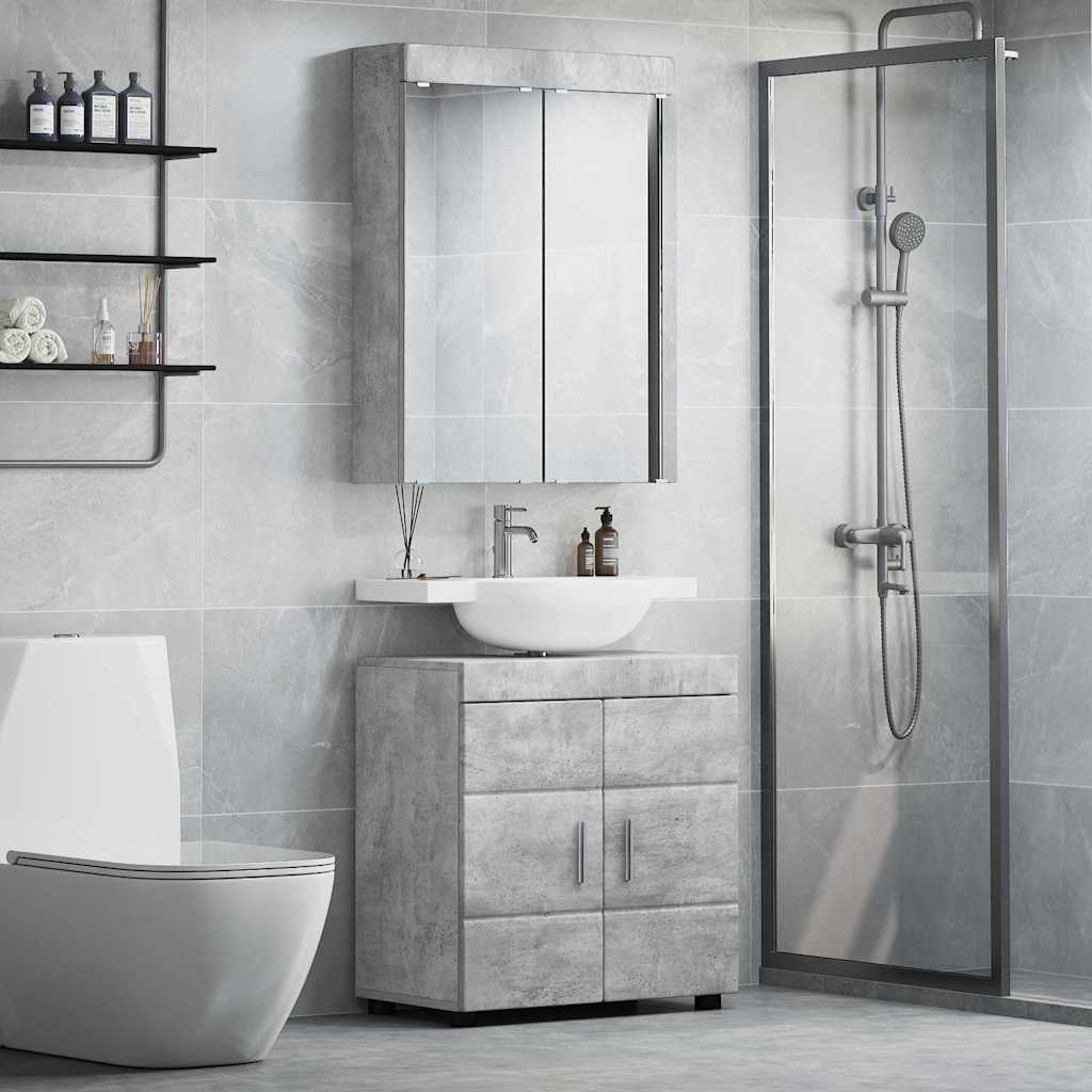 vidaXL Bathroom Furniture Set TULUM 2 pcs Concrete Grey