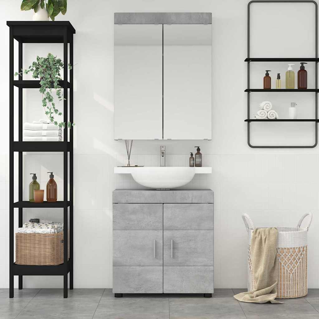 vidaXL Bathroom Furniture Set TULUM 2 pcs Concrete Grey