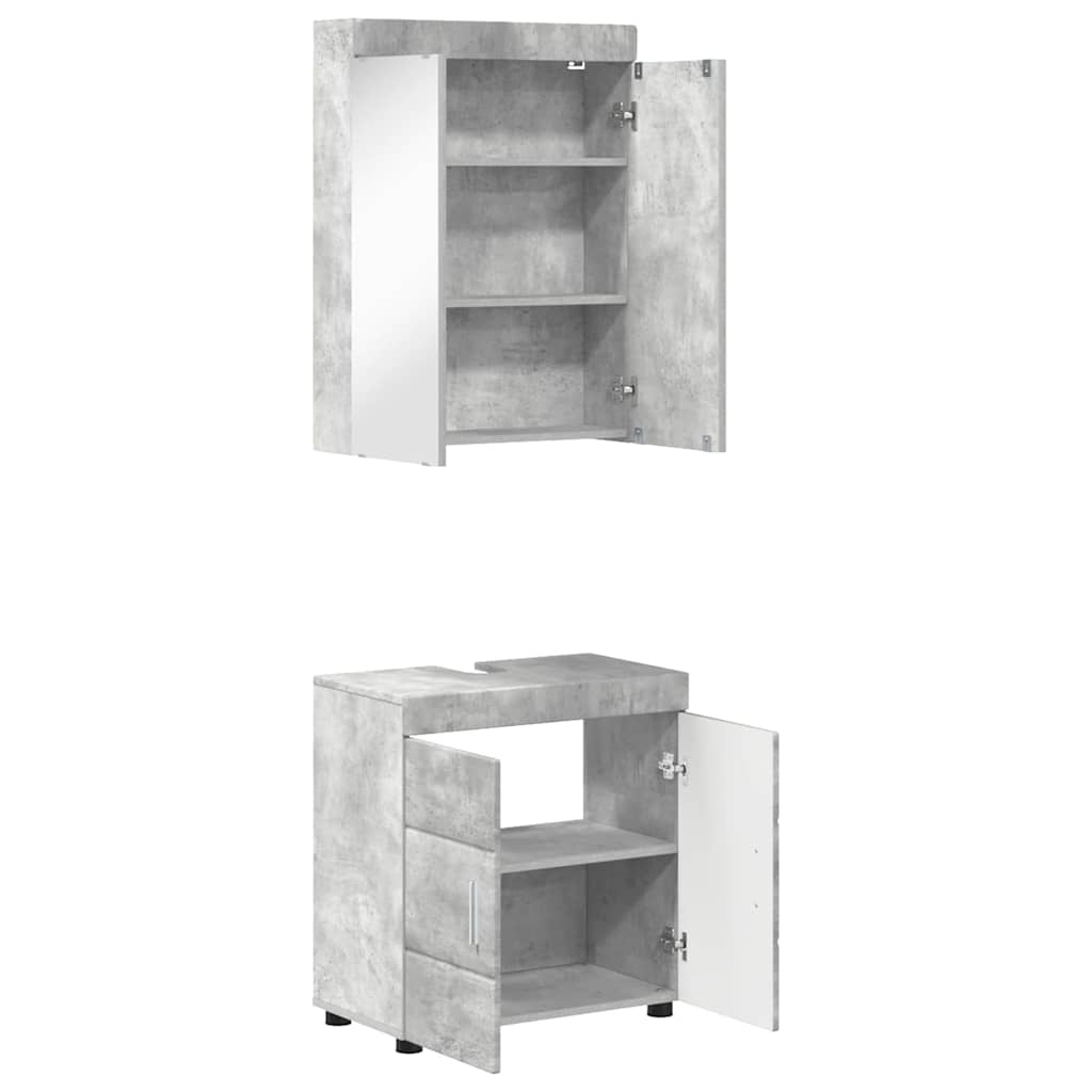 vidaXL Bathroom Furniture Set TULUM 2 pcs Concrete Grey