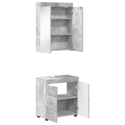 vidaXL Bathroom Furniture Set TULUM 2 pcs Concrete Grey