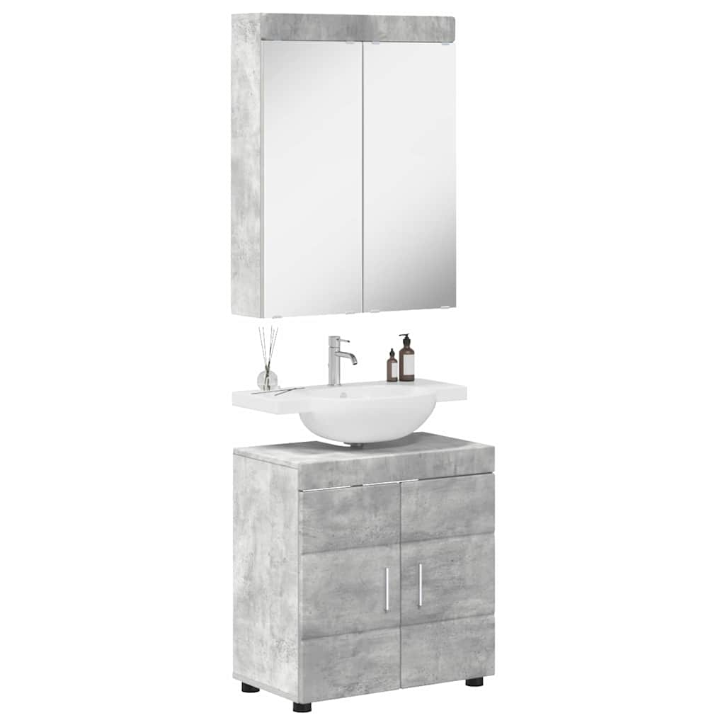 vidaXL Bathroom Furniture Set TULUM 2 pcs Concrete Grey