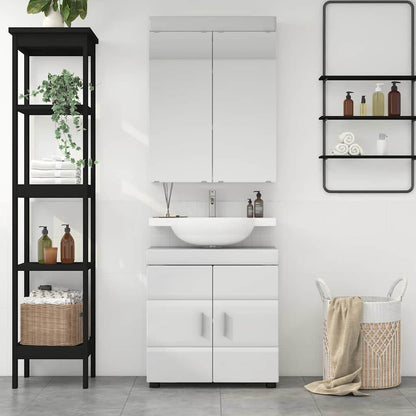 vidaXL Bathroom Furniture Set TULUM 2 pcs High Gloss White
