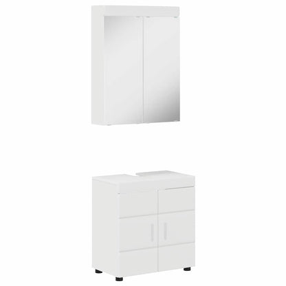 vidaXL Bathroom Furniture Set TULUM 2 pcs High Gloss White
