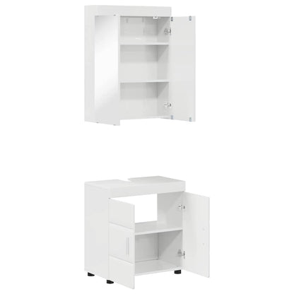 vidaXL Bathroom Furniture Set TULUM High Gloss White Engineered Wood