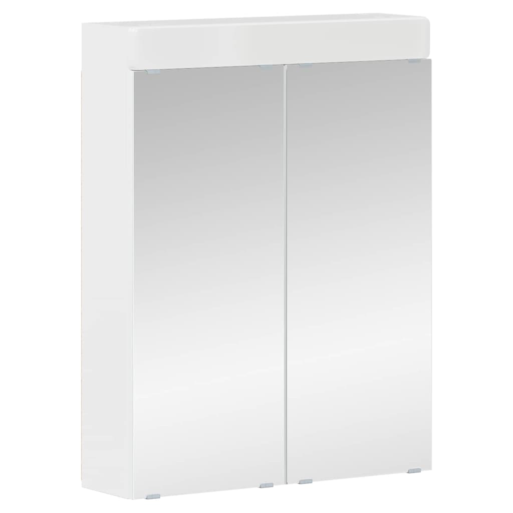 vidaXL Bathroom Furniture Set TULUM 2 pcs High Gloss White