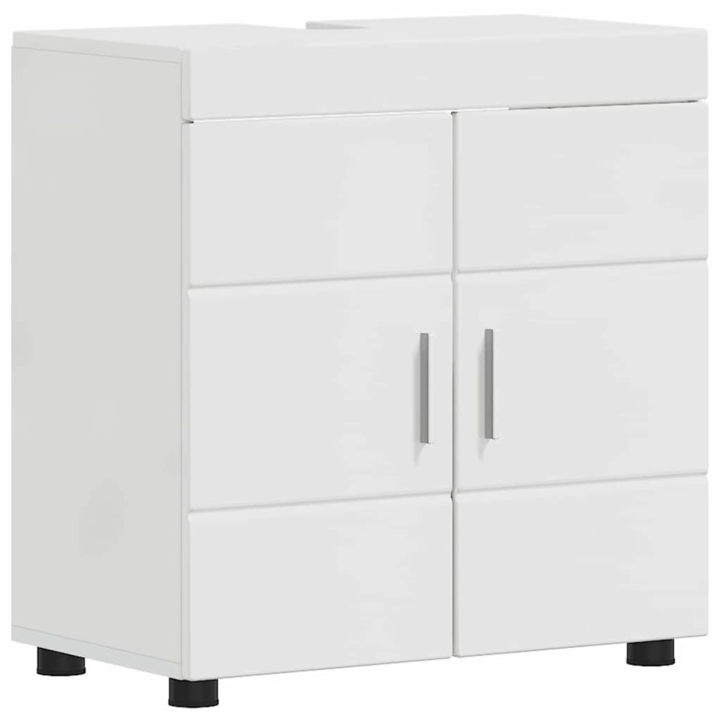 vidaXL Bathroom Furniture Set TULUM 2 pcs High Gloss White
