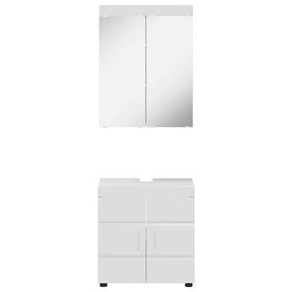 vidaXL Bathroom Furniture Set TULUM High Gloss White Engineered Wood