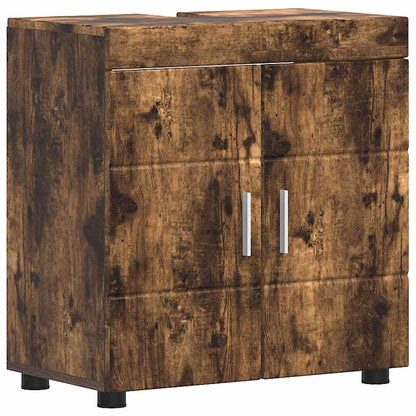 vidaXL Bathroom Furniture Set TULUM Smoked Oak Engineered Wood
