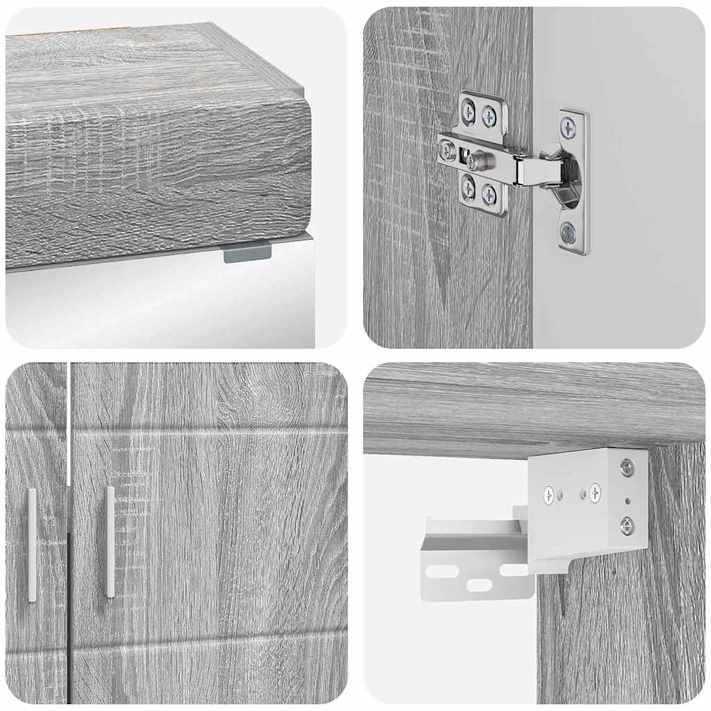 vidaXL Bathroom Furniture Set TULUM Grey Sonoma Engineered Wood