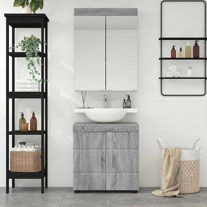 vidaXL Bathroom Furniture Set TULUM 2 pcs Grey Sonoma 60 x 34 x 63 cm
