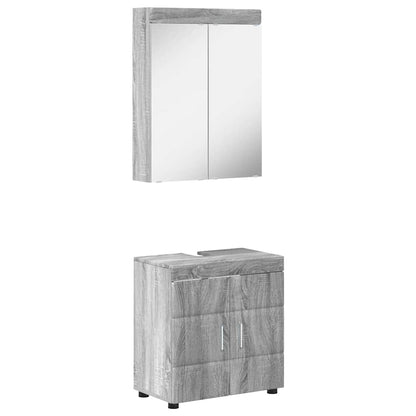 vidaXL Bathroom Furniture Set TULUM 2 pcs Grey Sonoma 60 x 34 x 63 cm