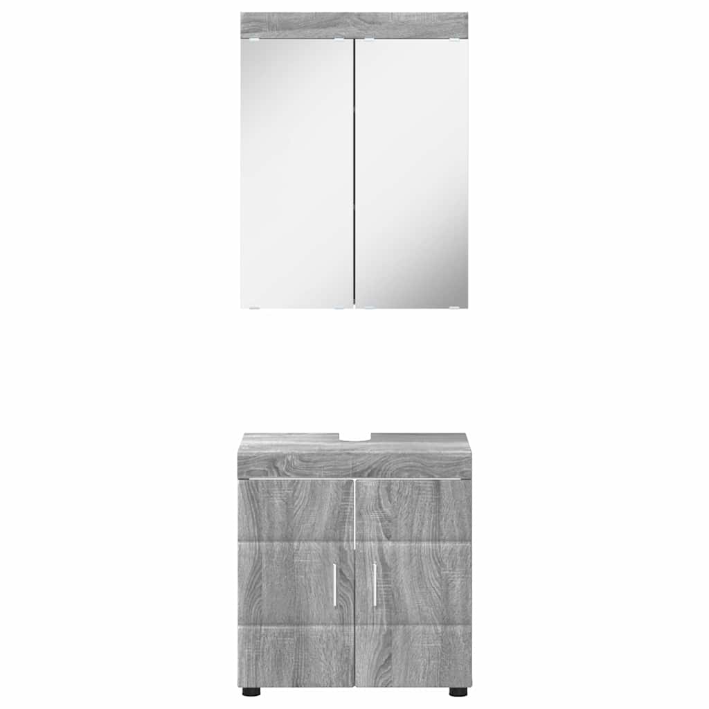 vidaXL Bathroom Furniture Set TULUM Grey Sonoma Engineered Wood