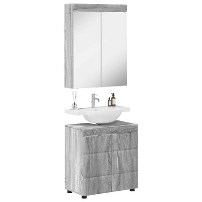vidaXL Bathroom Furniture Set TULUM Grey Sonoma Engineered Wood