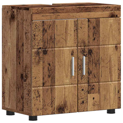 vidaXL Bathroom Furniture Set with Door TULUM Old Wood Engineered Wood