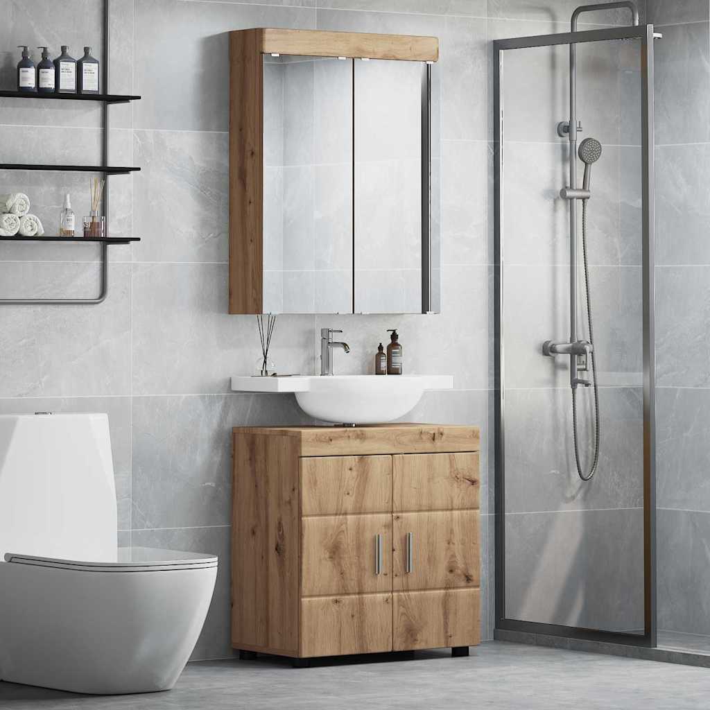 vidaXL Bathroom Furniture Set TULUM Artisan Oak Engineered Wood
