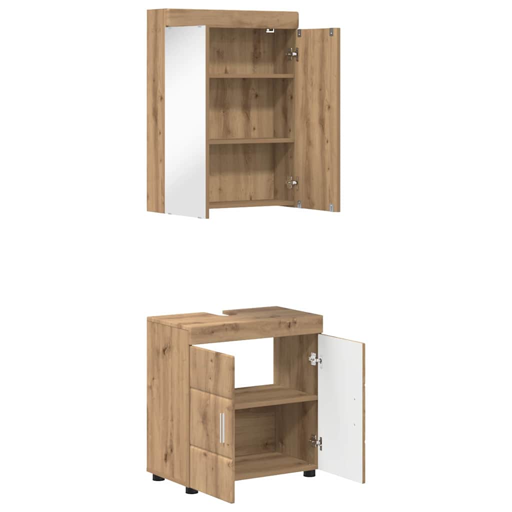 vidaXL Bathroom Furniture Set TULUM Artisan Oak Engineered Wood