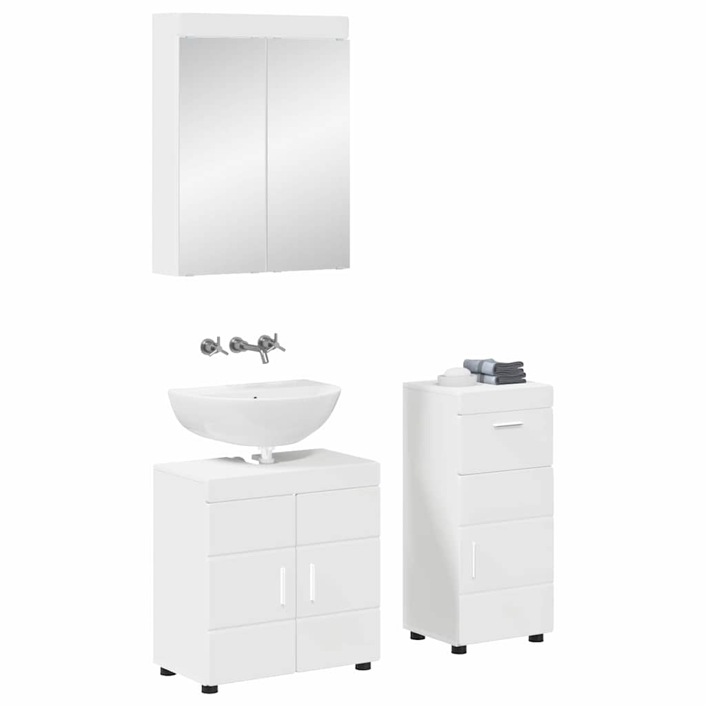 vidaXL Bathroom Furniture Set with Drawer TULUM White Engineered Wood