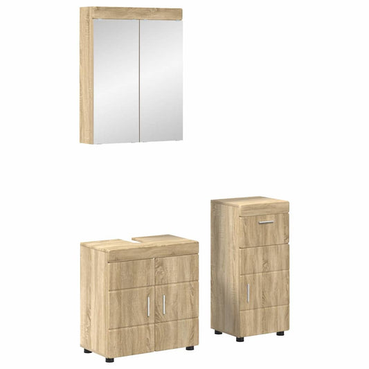 vidaXL Bathroom Furniture Set TULUM Sonoma Oak Engineered Wood
