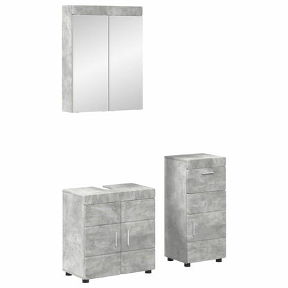 vidaXL Bathroom Furniture Set TULUM 3 pcs Concrete Grey