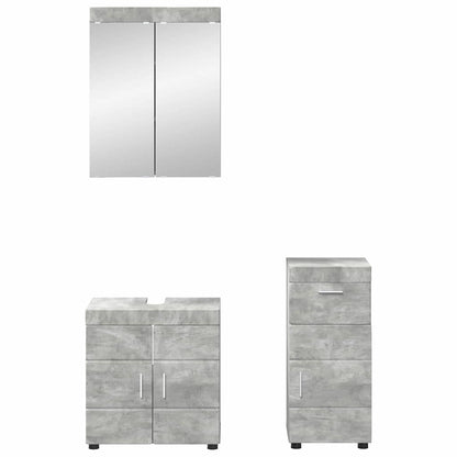 vidaXL Bathroom Furniture Set TULUM 3 pcs Concrete Grey