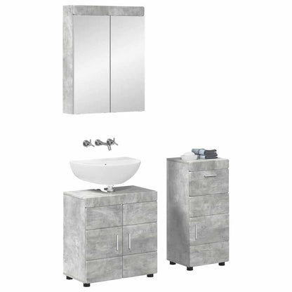 vidaXL Bathroom Furniture Set TULUM 3 pcs Concrete Grey