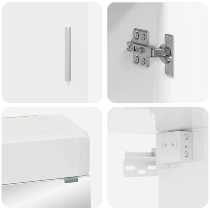 vidaXL Bathroom Furniture Set TULUM 3 pcs High Gloss White