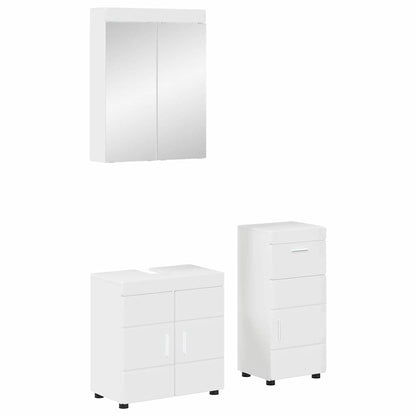 vidaXL Bathroom Furniture Set TULUM High Gloss White Engineered Wood