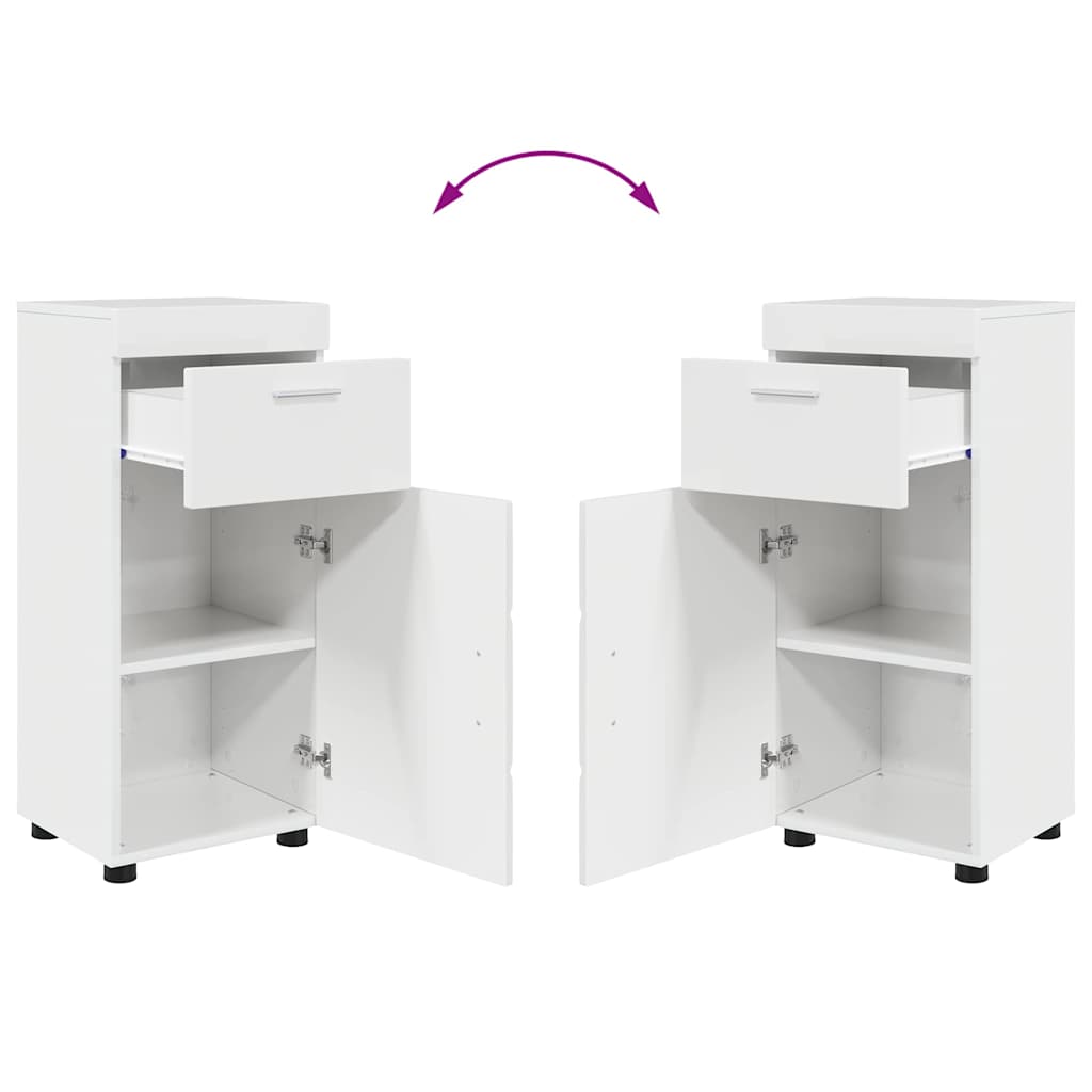 vidaXL Bathroom Furniture Set TULUM 3 pcs High Gloss White