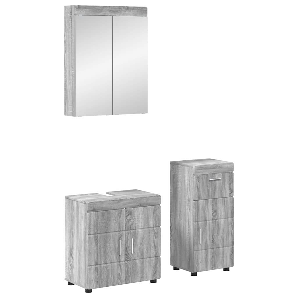 vidaXL Bathroom Furniture Set TULUM Grey Sonoma Engineered Wood