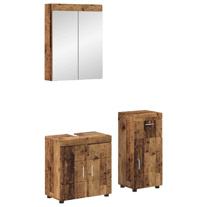 vidaXL Bathroom Furniture Set with Door TULUM Old Wood Engineered Wood