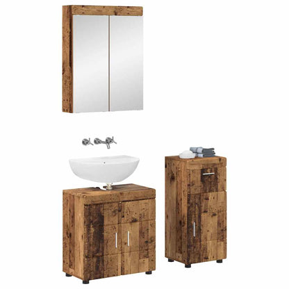 vidaXL Bathroom Furniture Set with Door TULUM Old Wood Engineered Wood