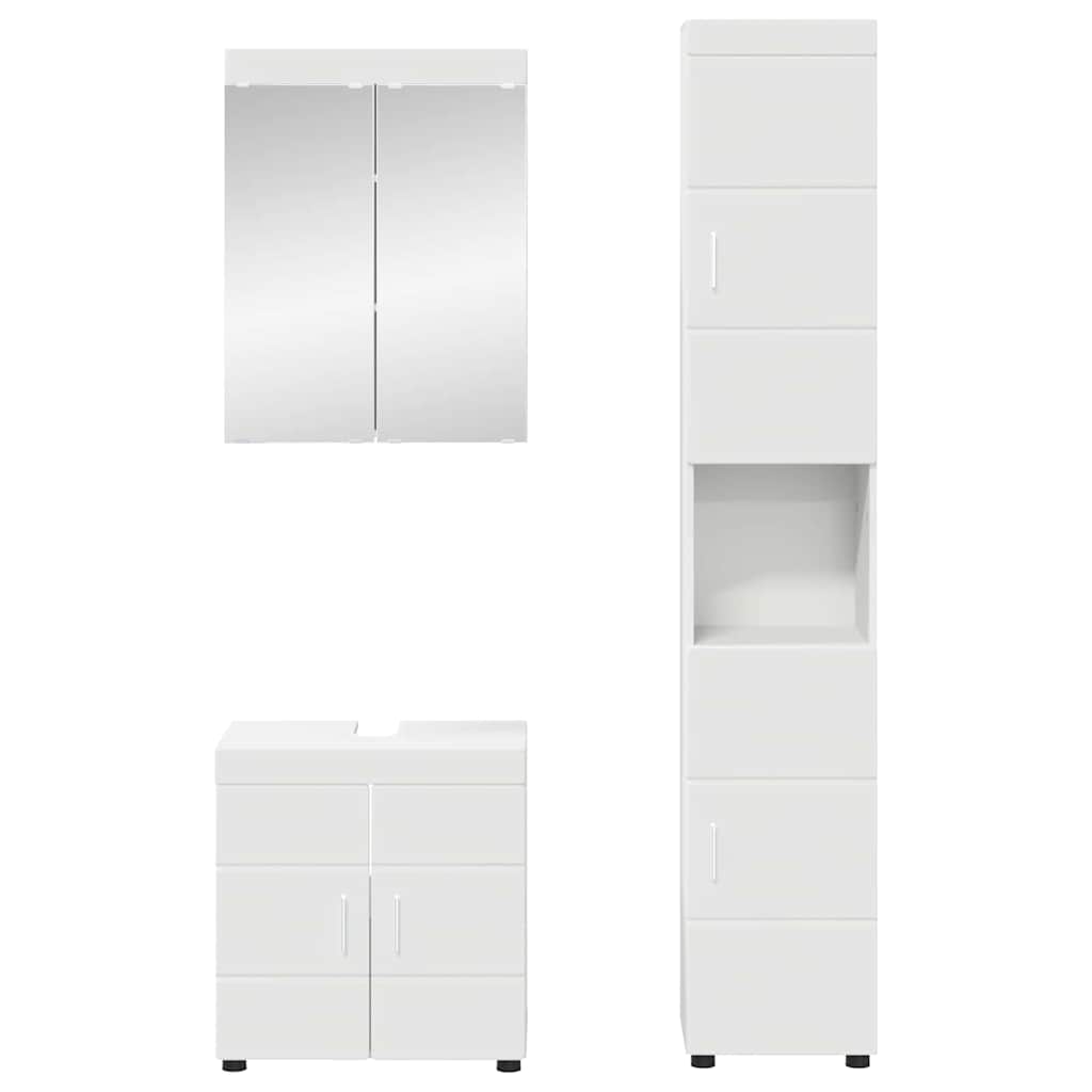 vidaXL Bathroom Furniture Set TULUM 3 pcs White 60 x 34 x 63 cm