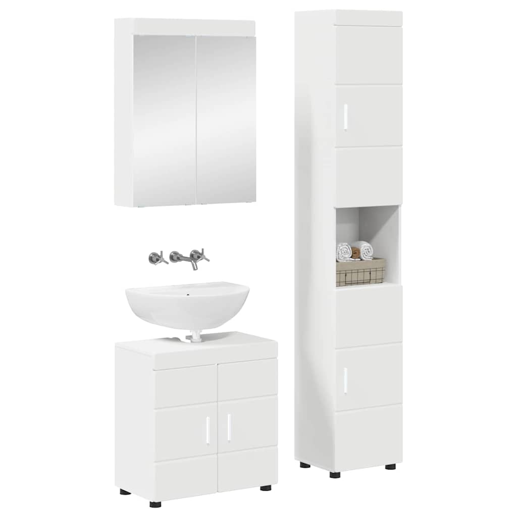 vidaXL Bathroom Furniture Set with Shelf TULUM White Engineered Wood