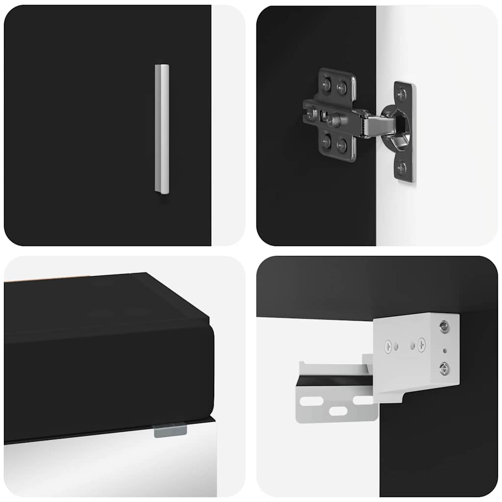 vidaXL Bathroom Furniture Set TULUM 3 pcs Black 60 x 34 x 63 cm