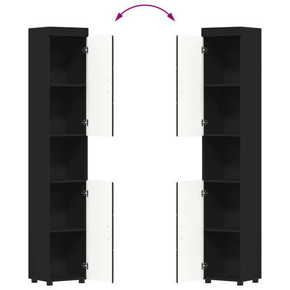 vidaXL Bathroom Furniture Set with Shelf TULUM Black Engineered Wood