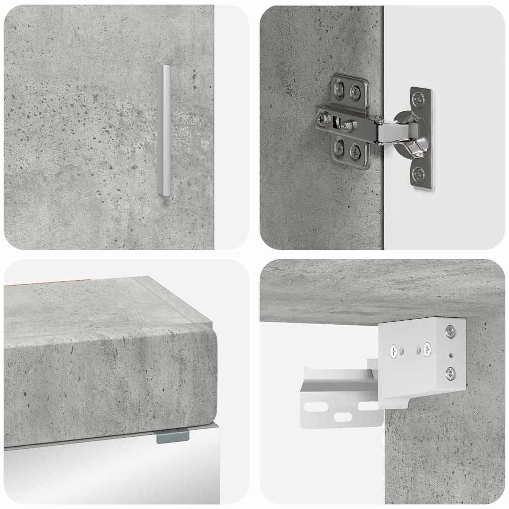 vidaXL Bathroom Furniture Set TULUM 3 pcs Concrete Grey