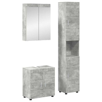 vidaXL Bathroom Furniture Set TULUM 3 pcs Concrete Grey