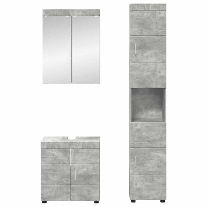 vidaXL Bathroom Furniture Set TULUM 3 pcs Concrete Grey