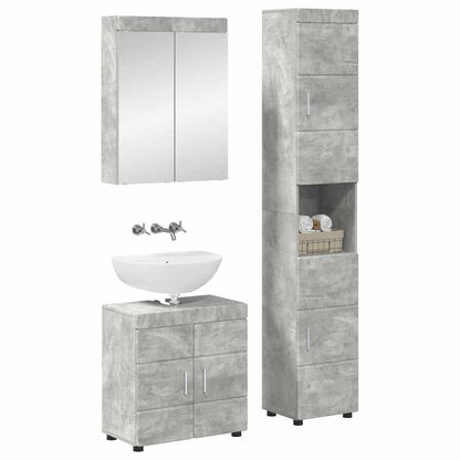 vidaXL Bathroom Furniture Set TULUM 3 pcs Concrete Grey