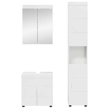 vidaXL Bathroom Furniture Set TULUM 3 pcs High Gloss White